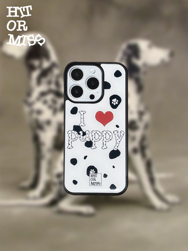 I Love Puppy Dalmatian Spot iPhone Case